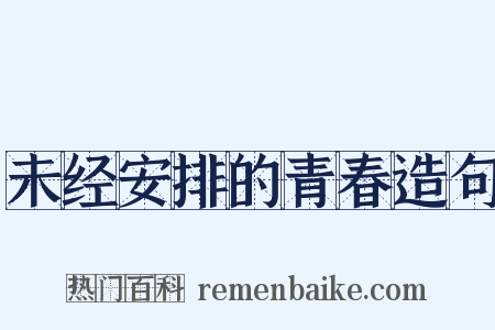 未经安排的青春造句是什么意思的图片